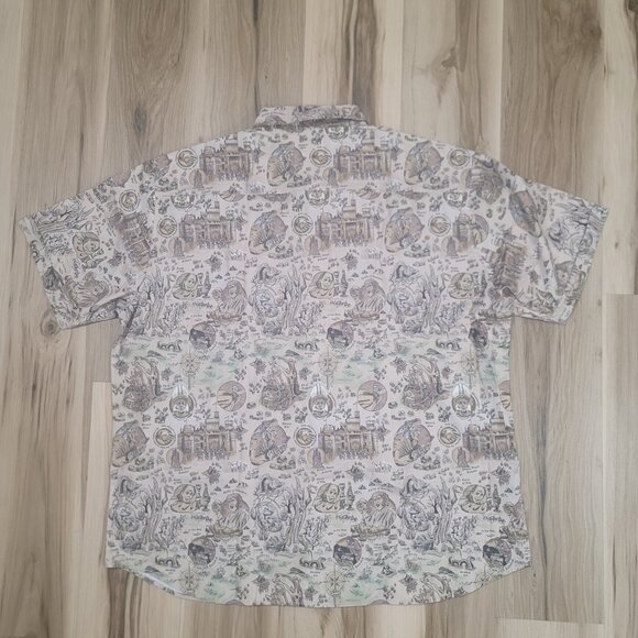 RSVLTS Shirt Mens 3XL Princess Bride Kingdom of Florin Brown Button Up - Picture 6 of 9